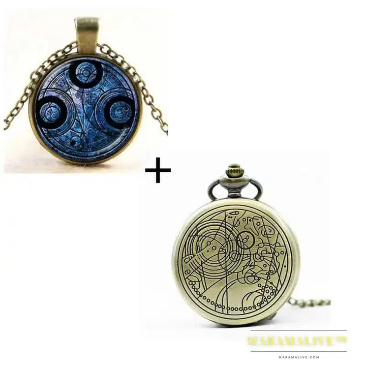 Retro Bronze Steampunk Series Pocket Watch Sets Men Women Watch Necklace Pendant Gift S