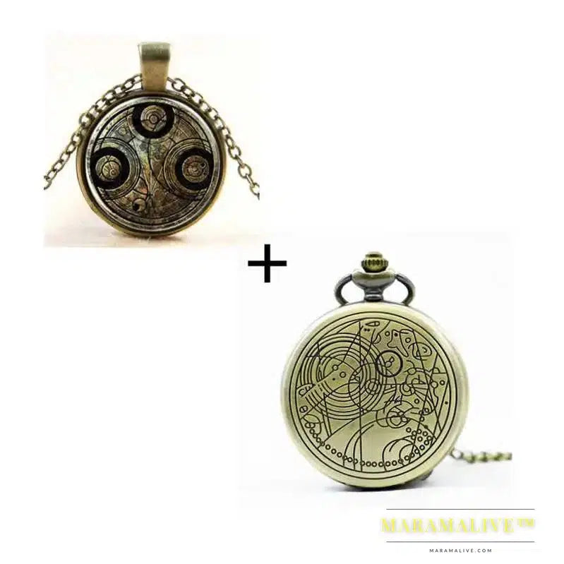 Retro Bronze Steampunk Series Pocket Watch Sets Men Women Watch Necklace Pendant Gift S