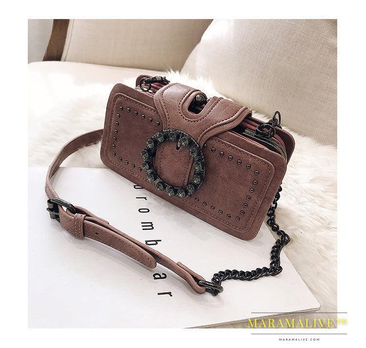 Retro Diamond-studded Small Square Bag Messenger Bag