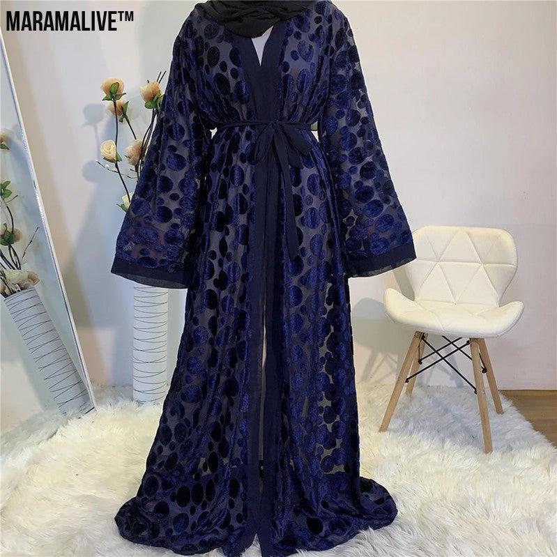 Retro Long Kaftan Robe - Large Casual House Coat