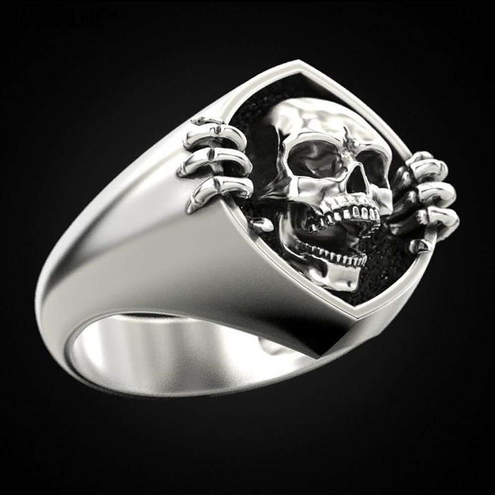 Retro Punk Skull Men's Ring