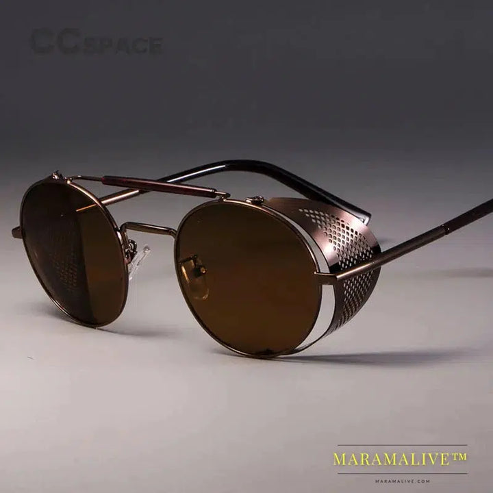 Retro Round Metal Sunglasses Steampunk Men Women Brand Designer Glasses Oculos De Sol Shades UV Protection