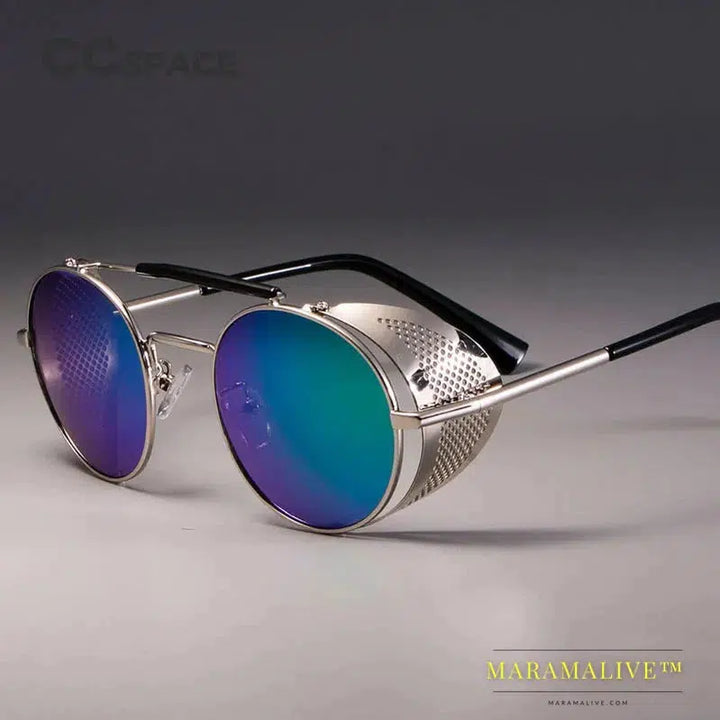 Retro Round Metal Sunglasses Steampunk Men Women Brand Designer Glasses Oculos De Sol Shades UV Protection