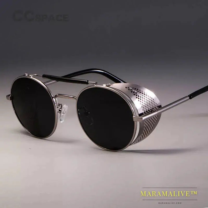 Retro Round Metal Sunglasses Steampunk Men Women Brand Designer Glasses Oculos De Sol Shades UV Protection