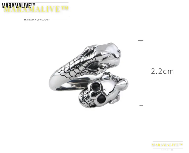 Retro Skull Adjustable Silver Ring