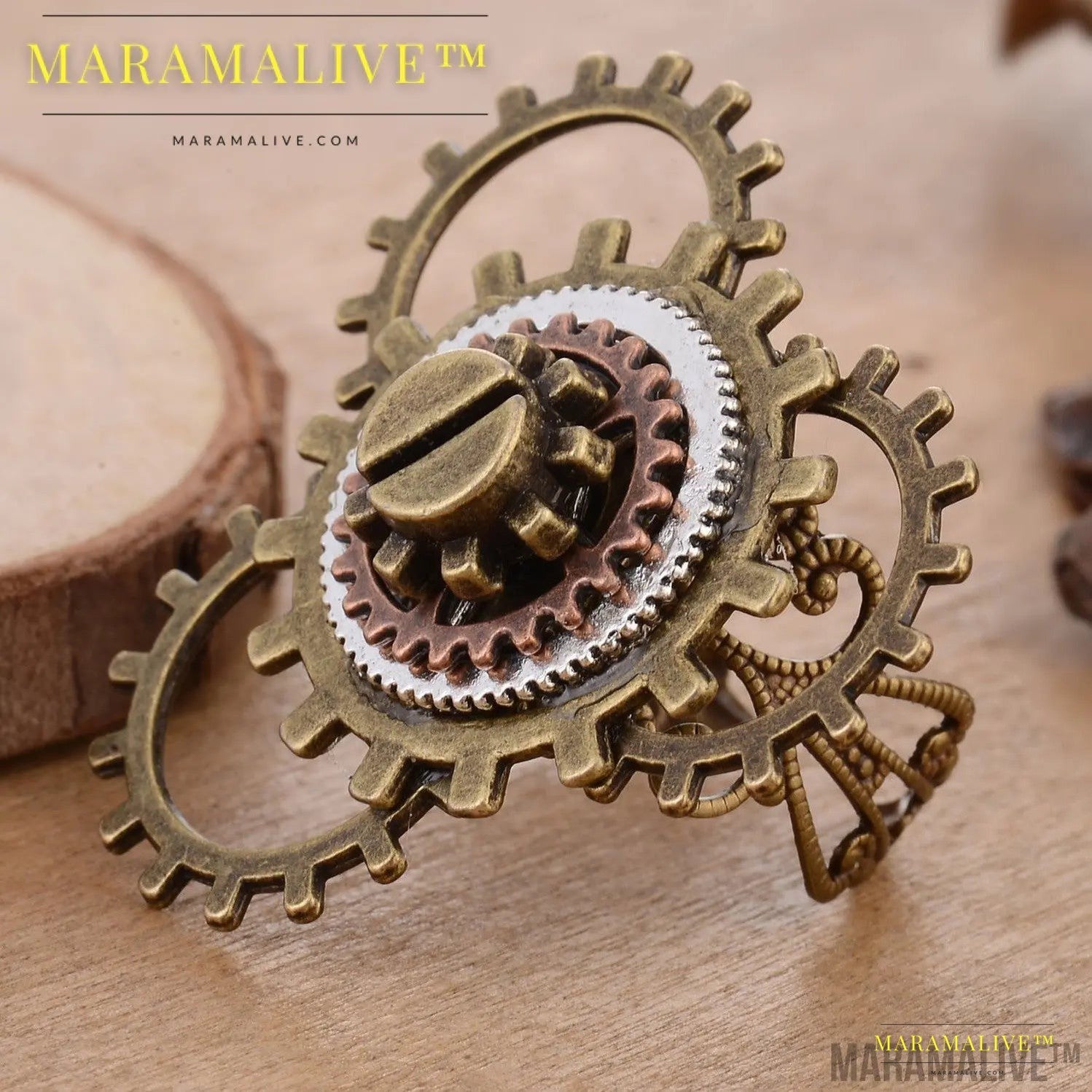 Retro Steampunk 3 Ring Gear Ornament