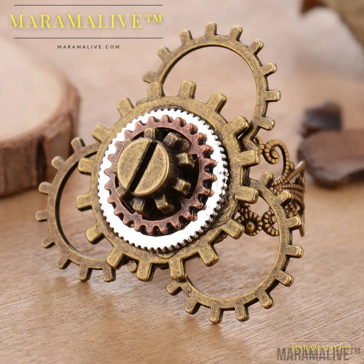 Retro Steampunk 3 Ring Gear Ornament