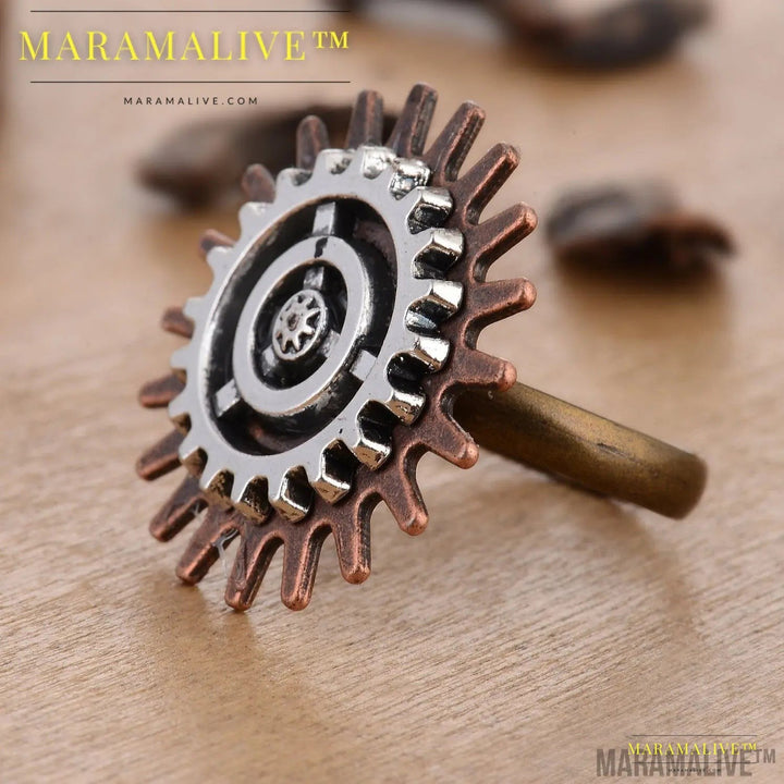 Retro Steampunk 3 Ring Gear Ring Jewelry