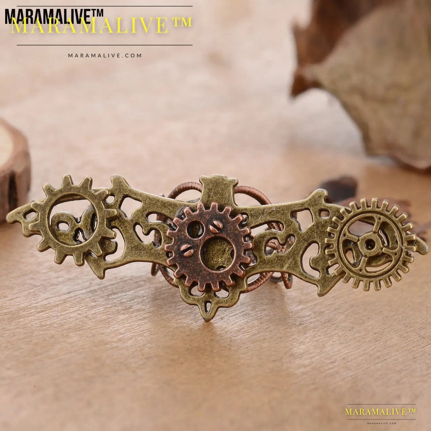 Retro Steampunk Bat Gear Ring