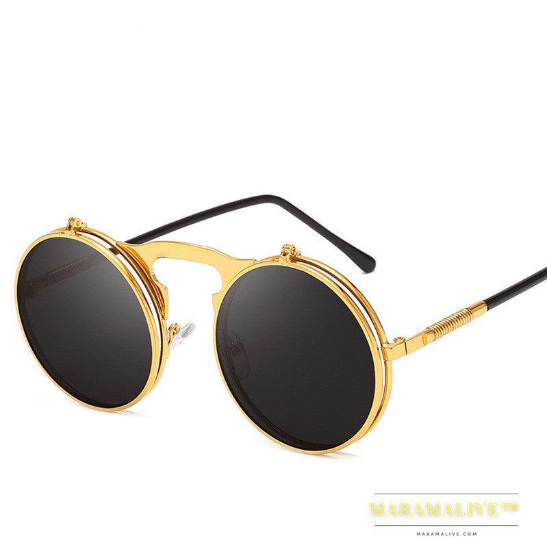 Retro Steampunk Flip Sunglasses For Men And Women