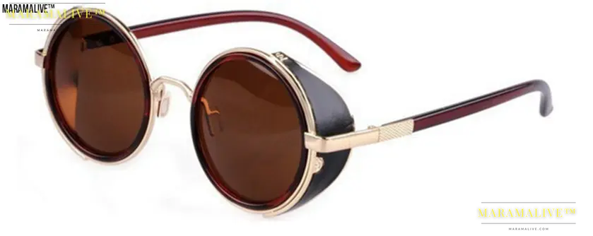 Retro Steampunk Round Metal Sunglasses