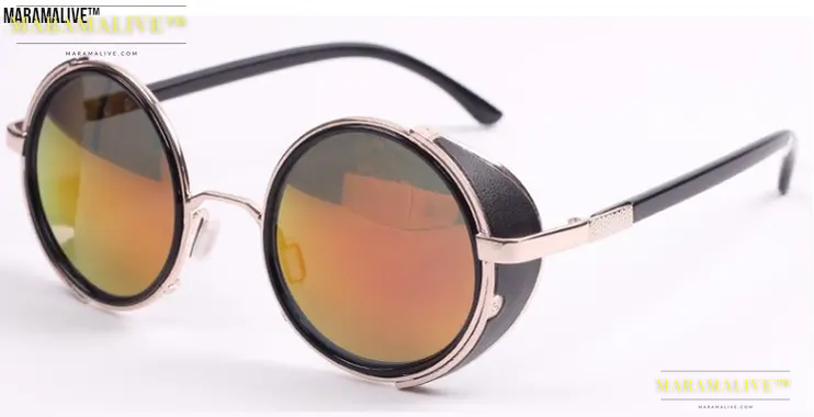 Retro Steampunk Round Metal Sunglasses