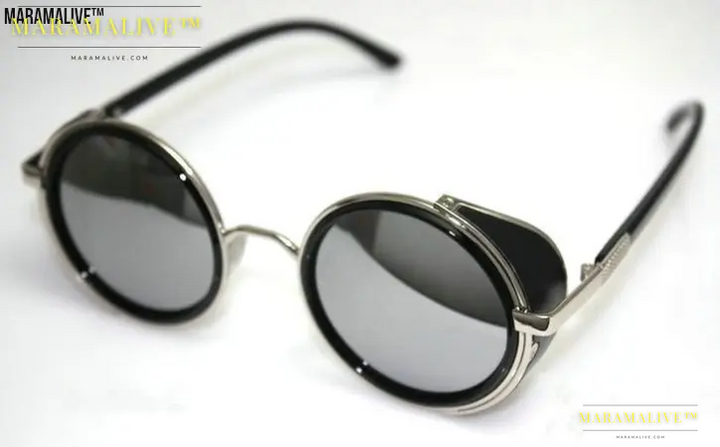 Retro Steampunk Round Metal Sunglasses