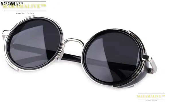 Retro Steampunk Round Metal Sunglasses