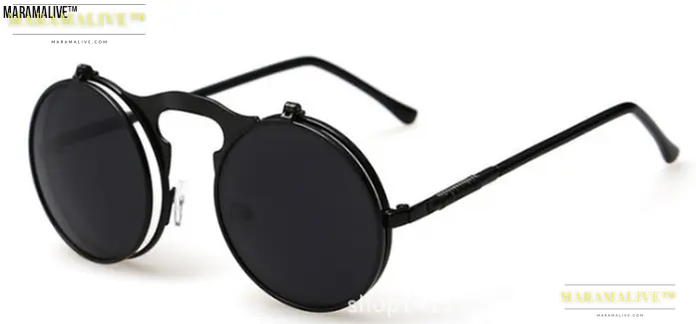 Retro Steampunk Round Metal Sunglasses