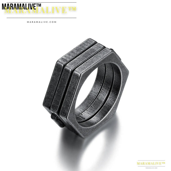 Retro Titanium Steel Ring