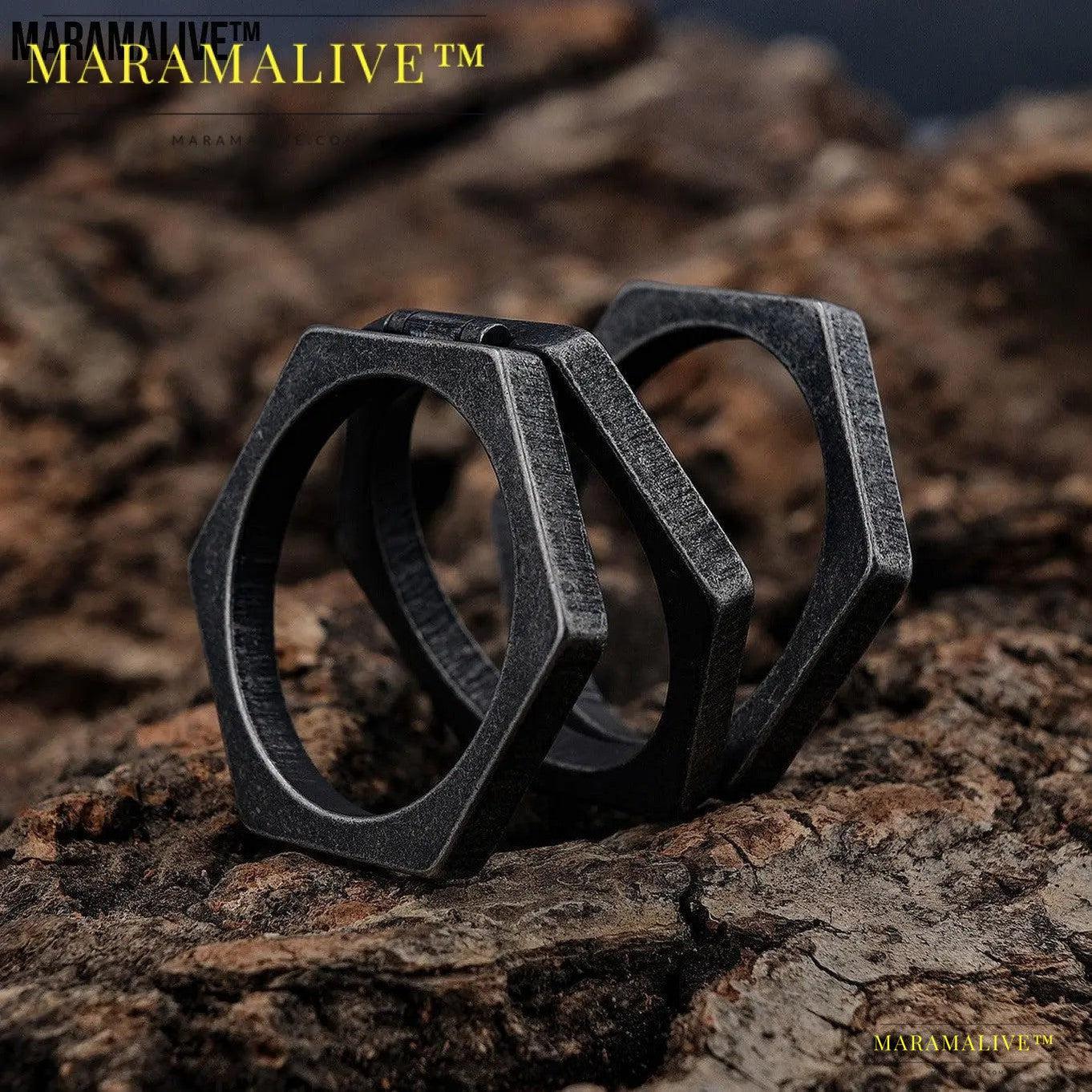 Retro Titanium Steel Ring