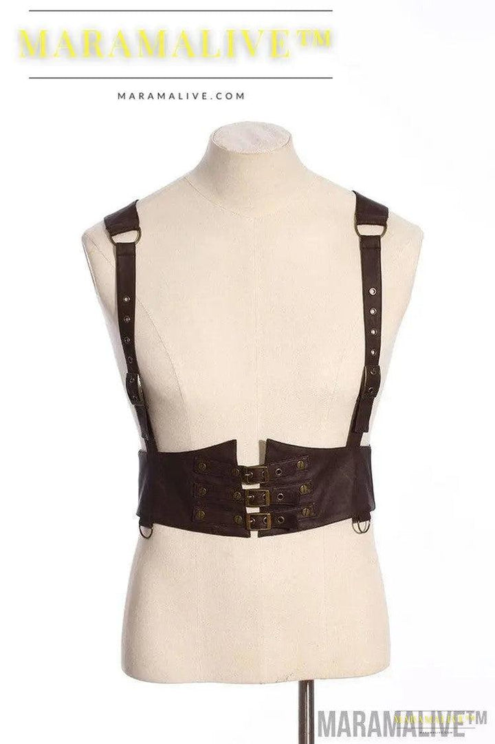 Retro-futuristic Steampunk Toss Vest - A Cleverly Gothic Sling for Your Next Adventure