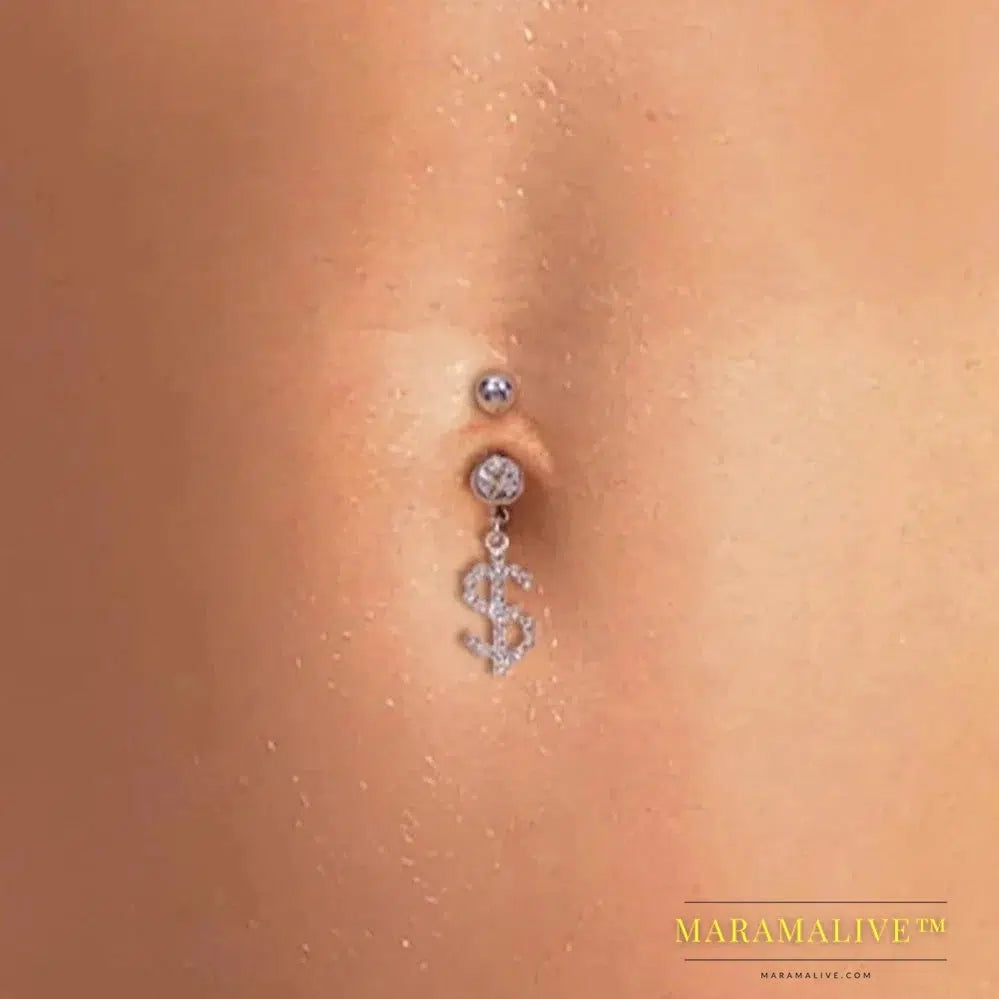 Rhinestone Heart Belly Button Nails Body Piercing Jewelry Sexy Crystal Belly Button Ring Jewelry for Women