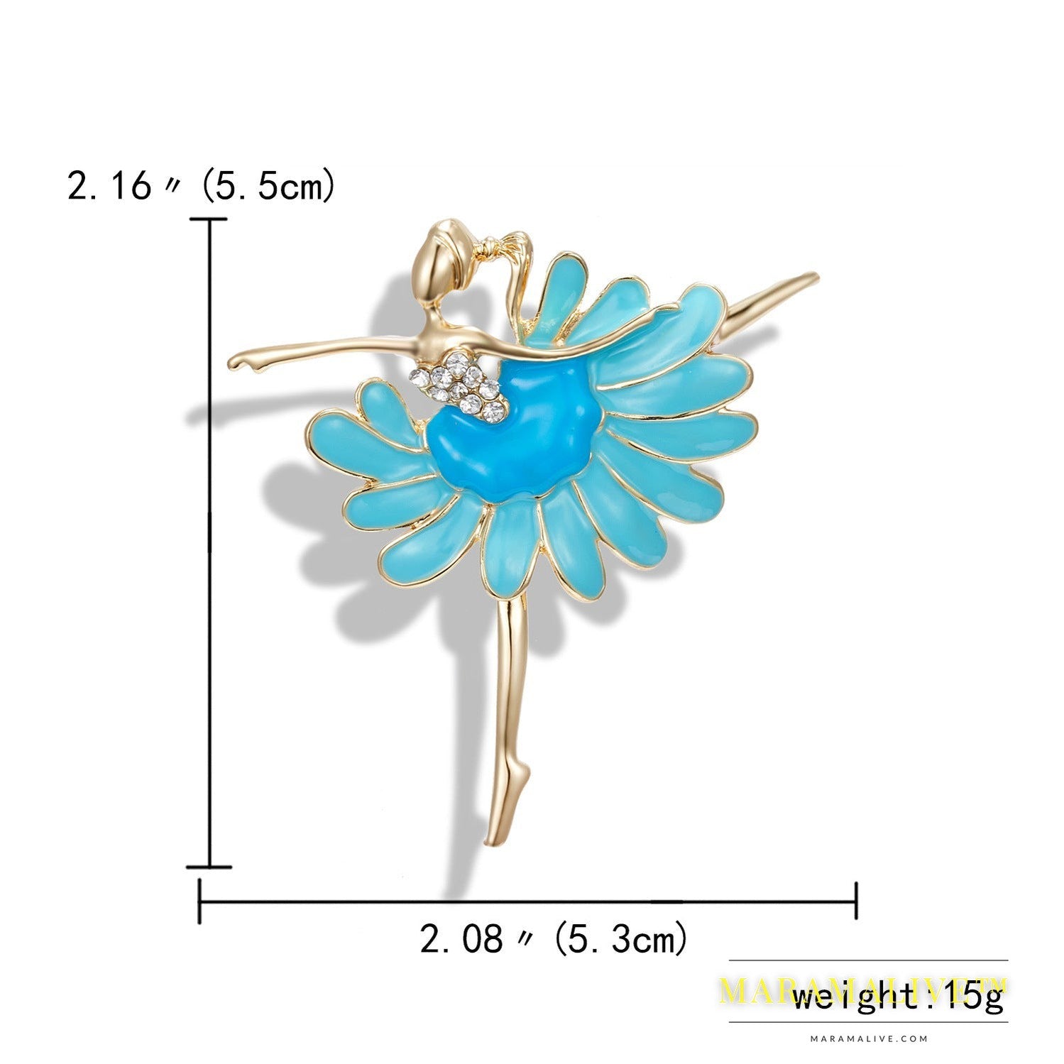 Rhinestone Pearl Dress Dancing Girl Brooches Women Dancer Sports Brooch Pins Gifts