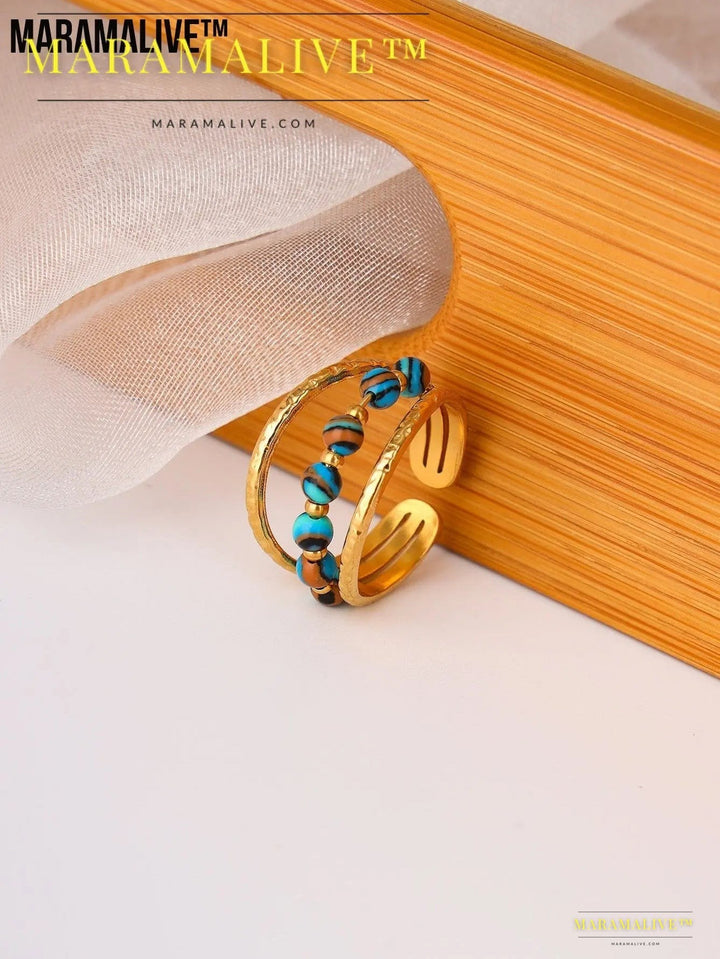 Ring Special-interest Design High-grade Antique Style Multi-color