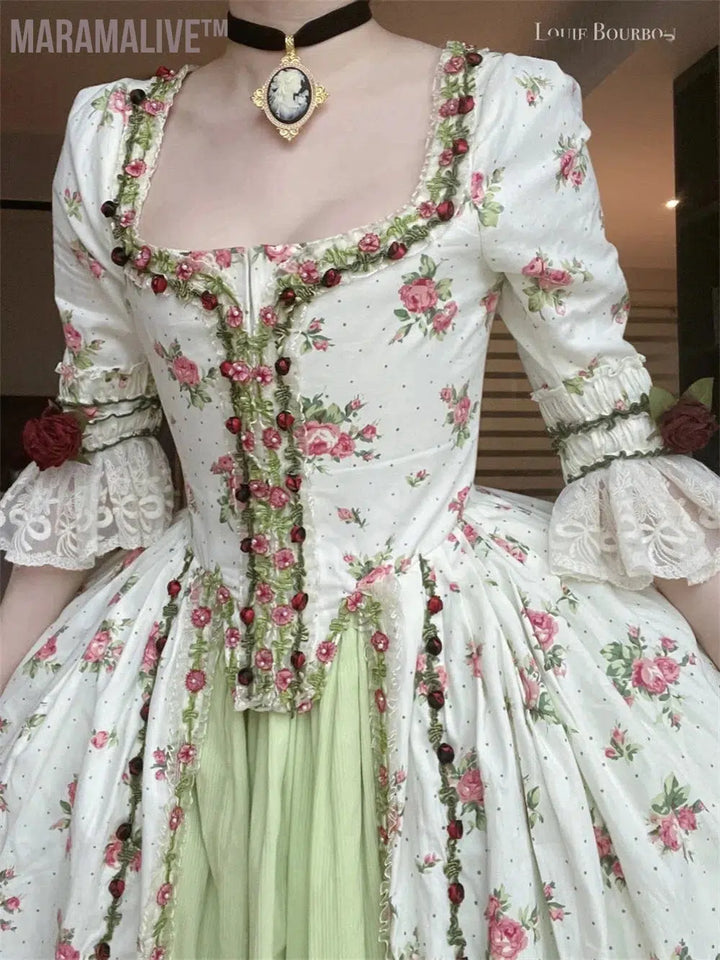 Robe A La Francaise 18th Century Robe De Bal Rococo Marie Antoinette Ball Gown Medieval Romantic French Court Dress for Women