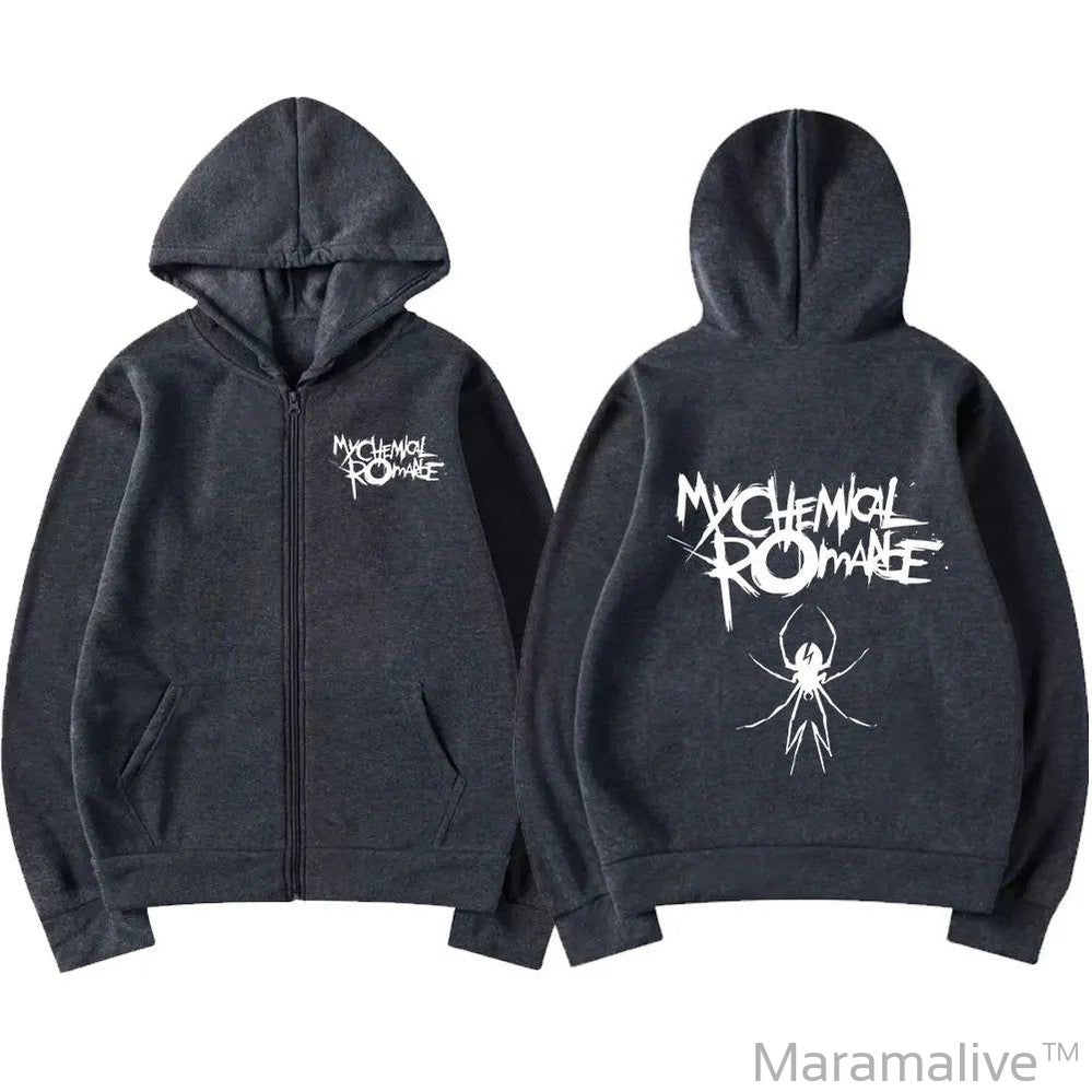 Rock Band My Chemical Romance Mcr Dead Zipper Hoodie Black Parade Punk Emo Zip Up Sweatshirt Men Fashion Hoodies Jacket Coats