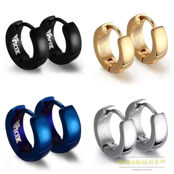 Rock Punk Huggie Earrings Stainless Steel Unique Small Hoop Earrings For Men Women Bohe Jewelry