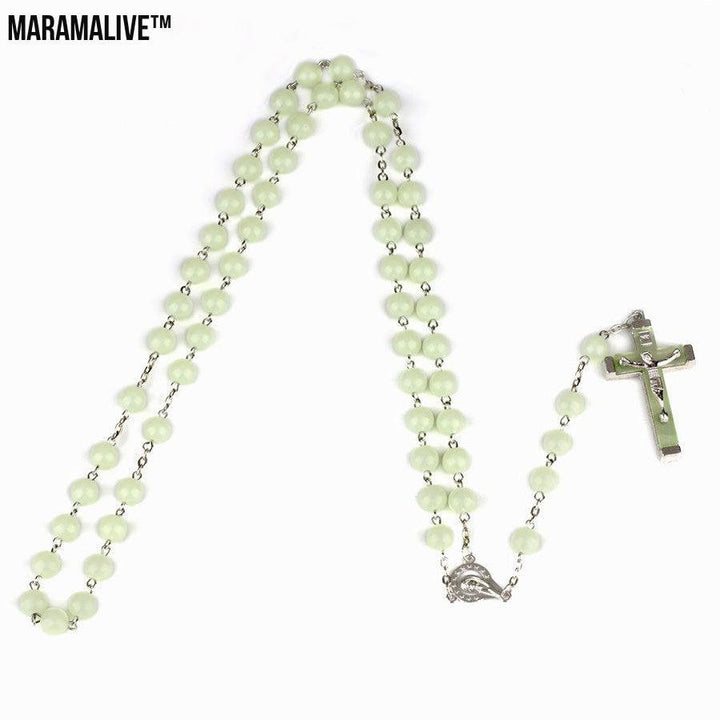 Rosary Jewelry Luminous Rosary Cross Necklace