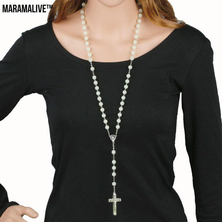 Rosary Jewelry Luminous Rosary Cross Necklace