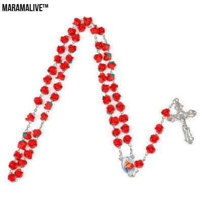 Rose Rosary Necklace