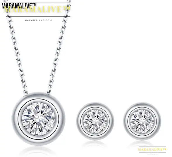 Round Inlaid Moissanite Jewelry Set Must-have for a Fashionable Woman