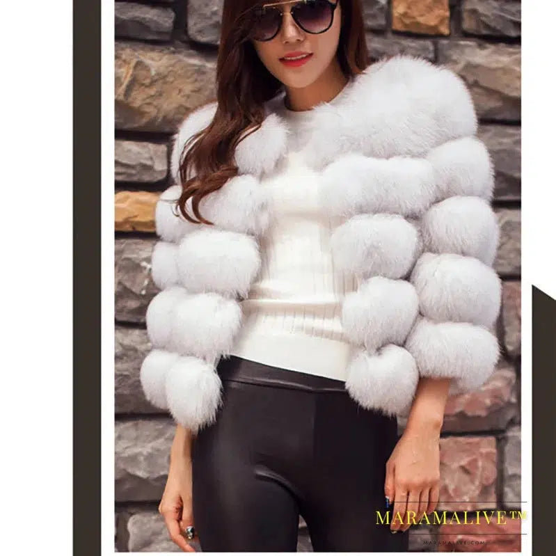 S-2XL Hooded Coats Women Winter Top Fashion Pink FAUX Fur Coat Elegant Thick Warm Outerwear Fake Fur Woman Jacket