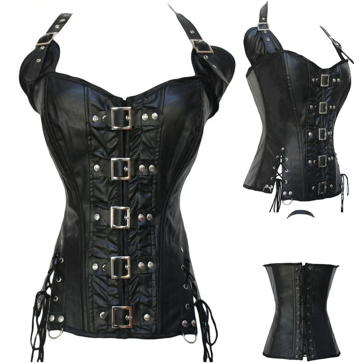 Steampunk Corset Top Women Corset Sexy Bustier Gothic Corselet Overbust Leather Bustier Waist Trainer Plus Size 6xl Steel Boned - Maramalive™