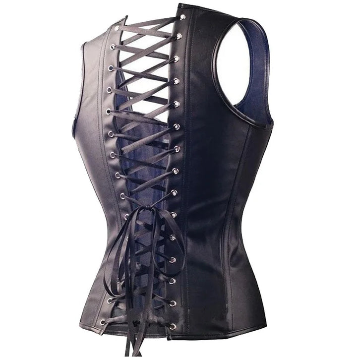 Sexy Steampunk PU Faux Leather Corset Retro Gothic Body Shapewear Bustier Zipper Buckled Steel Boned Corselet Plus 6XL - Maramalive™