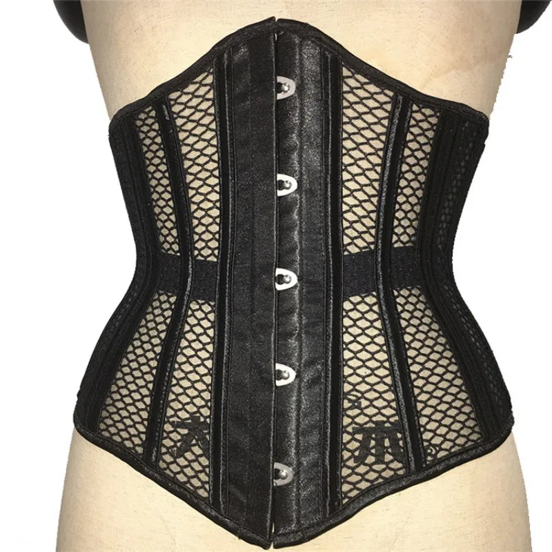 Breathable Mesh Sexy Women Corsets Top Spiral Steel Boned Underbust Waist Trainer Bustier Body Shaper Corselet - Maramalive™