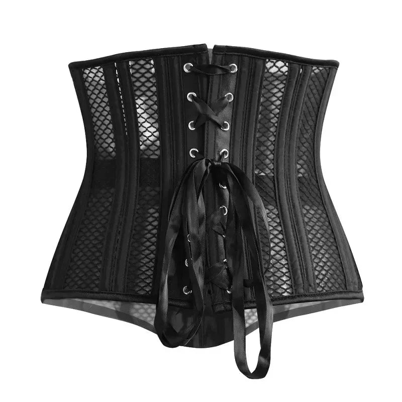 Breathable Mesh Sexy Women Corsets Top Spiral Steel Boned Underbust Waist Trainer Bustier Body Shaper Corselet - Maramalive™