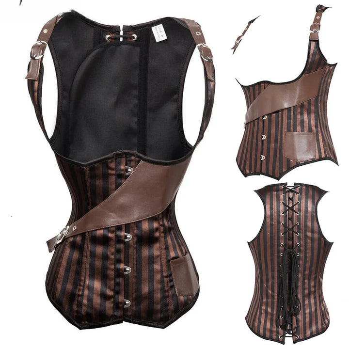 Steampunk Corset Top Women Corset Sexy Bustier Gothic Corselet Overbust Leather Bustier Waist Trainer Plus Size 6xl Steel Boned - Maramalive™