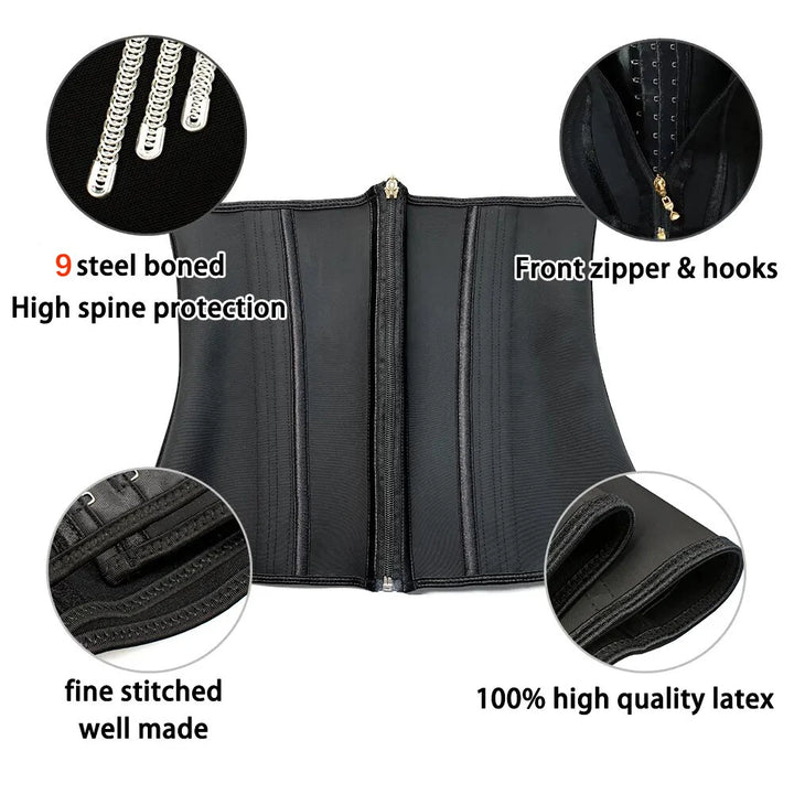 Women Plus Size Fajas Waist Trainer Corset Tummy Control Zipper Vest Body Shaper Cincher Shapewear Slimming Belt Sports Girdle - Maramalive™