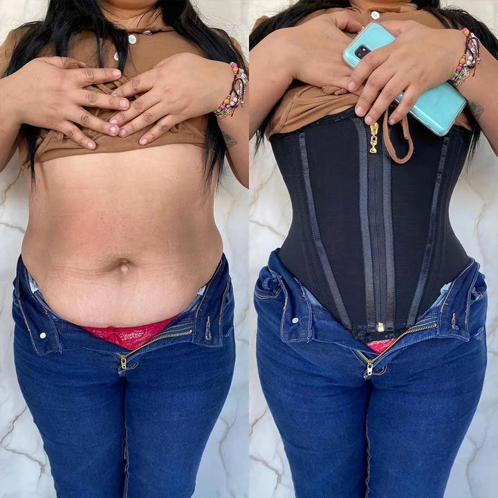 Women Plus Size Fajas Waist Trainer Corset Tummy Control Zipper Vest Body Shaper Cincher Shapewear Slimming Belt Sports Girdle - Maramalive™