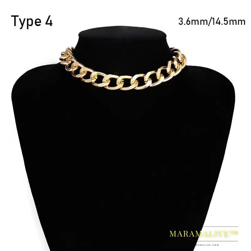 SHIXIN Punk Exaggerated Heavy Metal Big Thick Chain Choker Necklace Women Goth Fashion Night Club Jewelry Female Chocker Collier