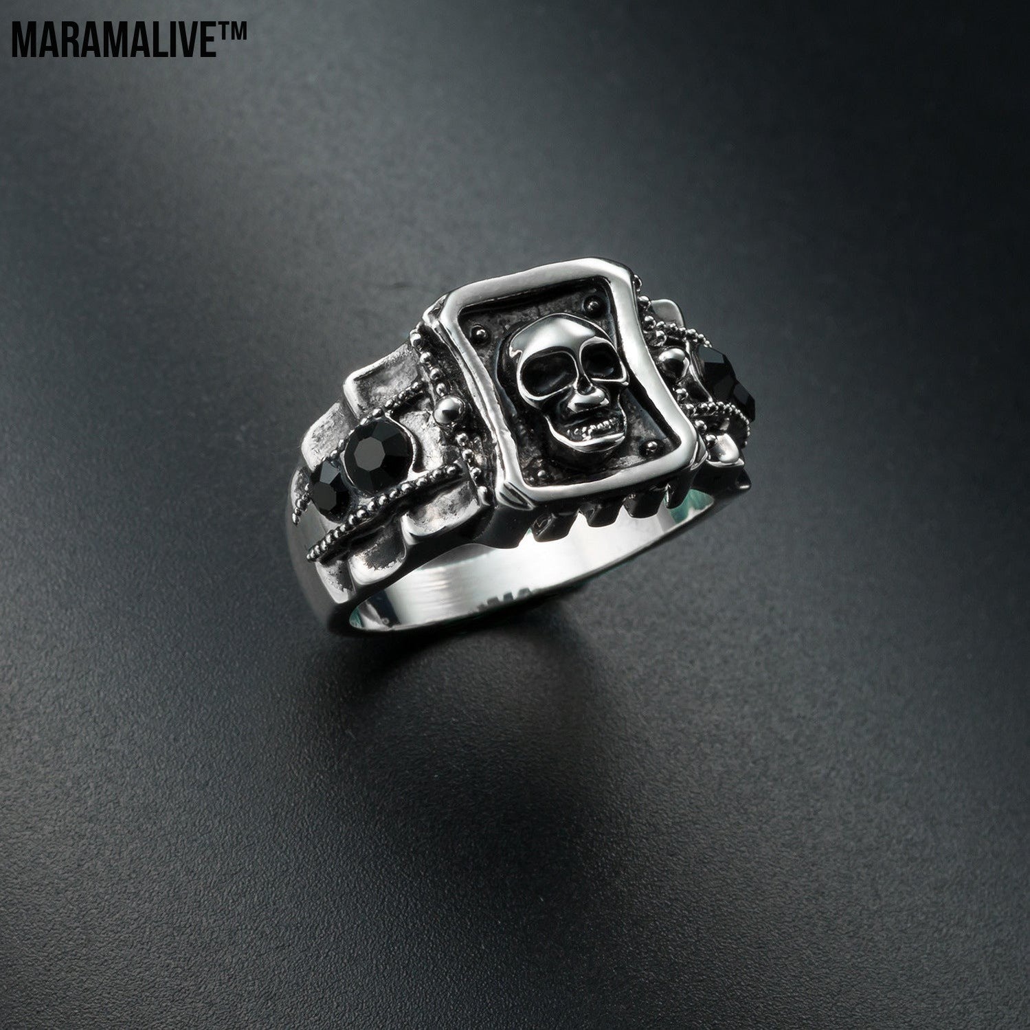 SKULL PUNK STAINLESS STEEL RING