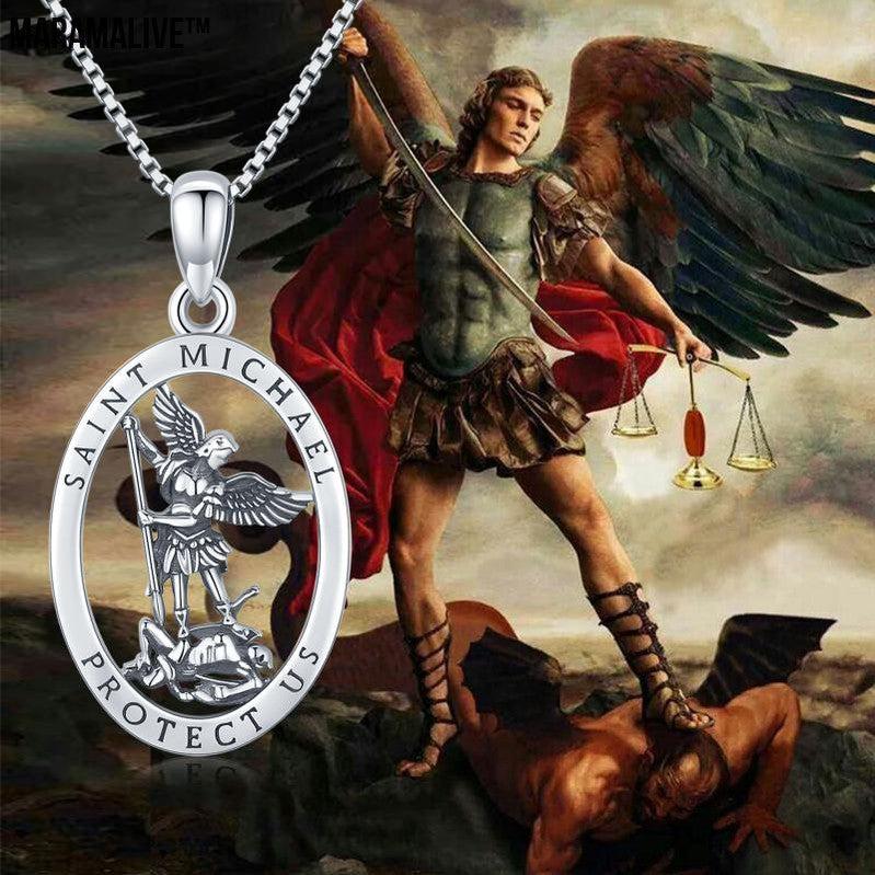 Saint Michael Medallion Necklace - Archangel Pendant