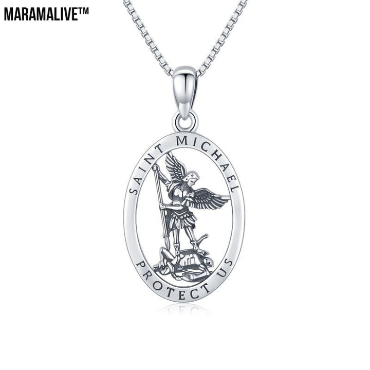 Saint Michael Medallion Necklace - Archangel Pendant