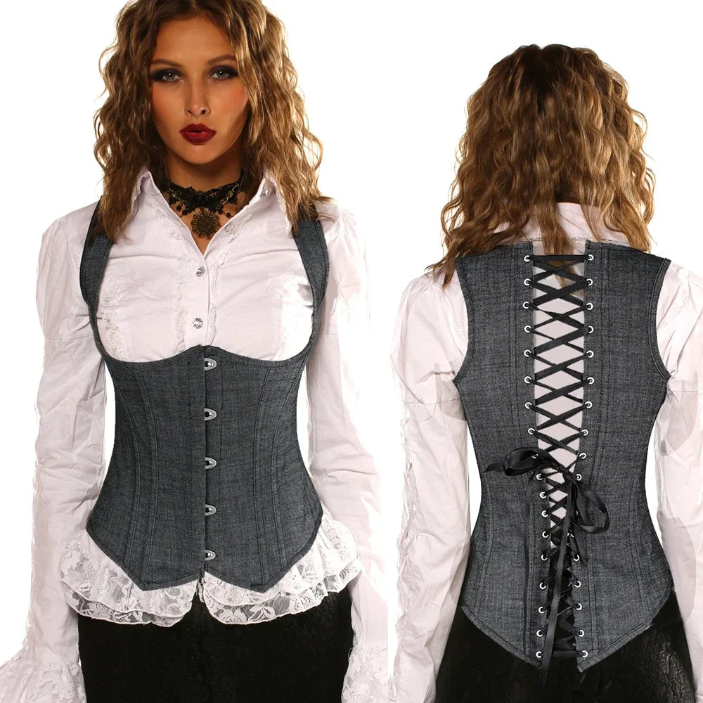 Steampunk Corset Top Women Corset Sexy Bustier Gothic Corselet Overbust Leather Bustier Waist Trainer Plus Size 6xl Steel Boned - Maramalive™