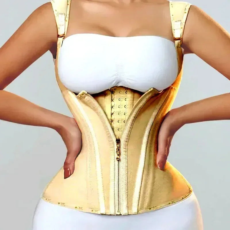 Girdles Double Compression Vest Waist Trainer Corset with Zipper Hook Flat Belly Slimming Body Shapers - Maramalive™