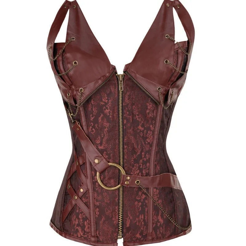 Leather Tight Corset Steampunk Leather Corsets Top Plus Size Sexy Halter Overbust Bustier Vintage Outerwear Costume S-6XL - Maramalive™