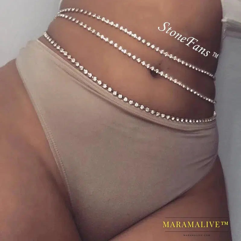 Sequins Belly Waist Chain Body Jewelry Women Sexy Bikini Beach Body Chain Vintage Paillette Charm Body Chain Jewelry