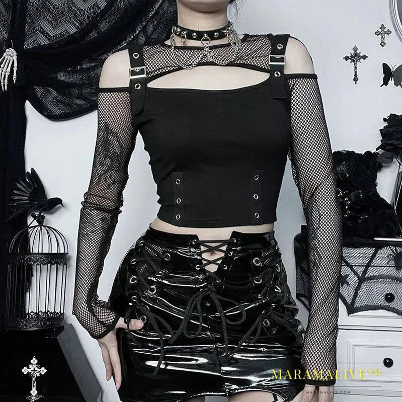 Show Off Your Edgy Style with Gothic Punk Crop Tops