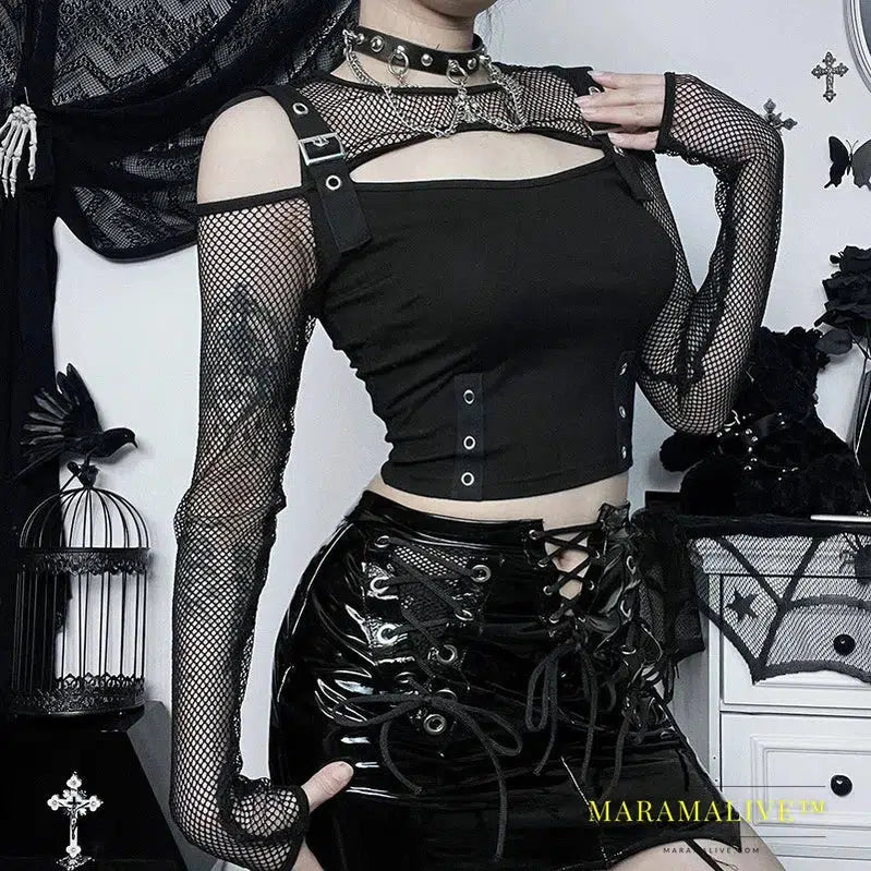 Show Off Your Edgy Style with Gothic Punk Crop Tops